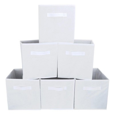 Guangzhou Heavy Duty 6 Pack Collapsible Non-woven Fabric Clothes Cubes Storage