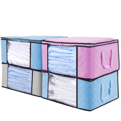 Guangzhou Bedroom 4 Pack Collapsible Fabric Non Woven Bed Storage Bag For Clothes